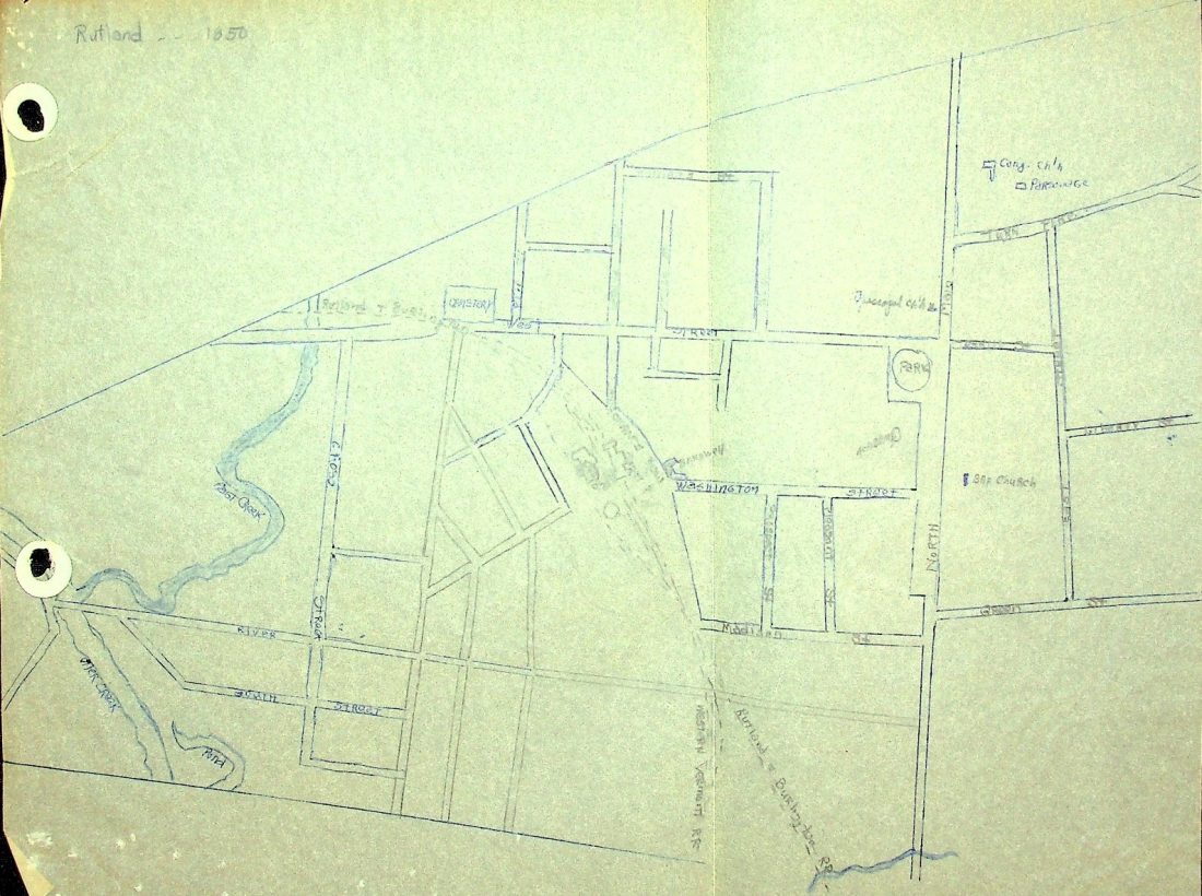 Map Rutland village 1850